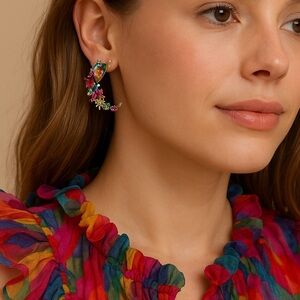 Celestial Carnival Crystal Floral Earrings